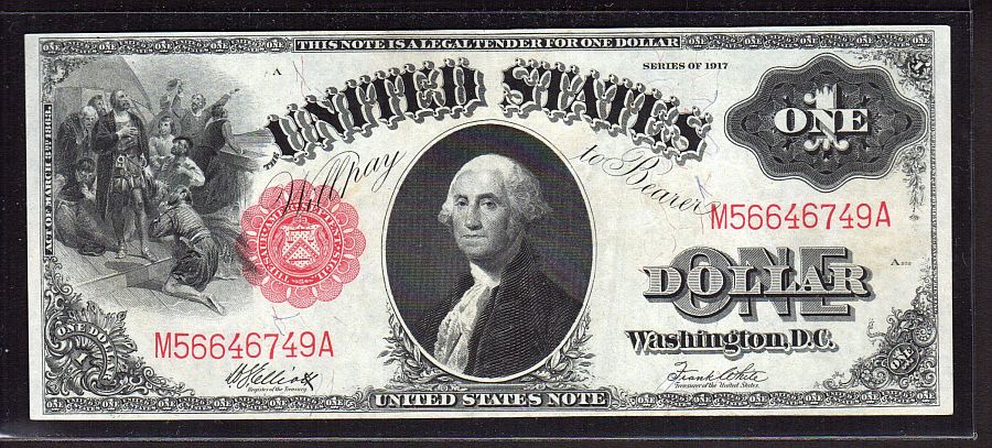 Fr.38, 1917 $1 Legal Tender, Red Seal, Choice XF, M56646749A